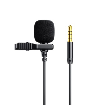 Microfon lavaliera JoyRoom, cu cablu Jack 2m, JR-LM1 - Negru - Img 1