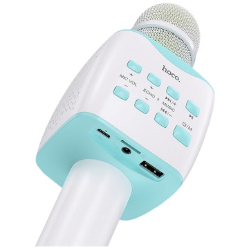 Microfon portabil wireless karaoke Hoco BK5, 5W - Albastru - Img 2