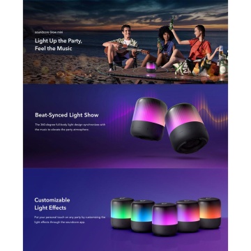 Mini boxa portabila wireless Bluetooth 360° Anker Glow Mini - Albastru - Img 7