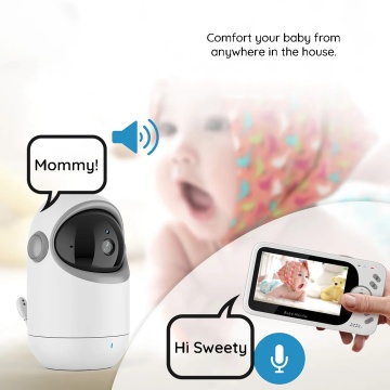 Monitor video bebelusi pentru monitorizare copii Techsuit, VB801 - Alb - Img 6