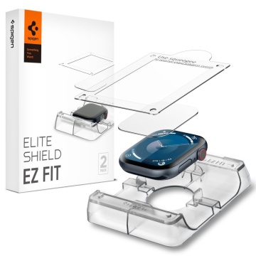 [Pachet 2x] Folie Apple Watch 10 46mm Spigen Elite Shield EZ Fit (2 pack) - Transparent - Img 1