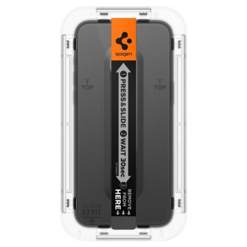 [Pachet 2x] Folie iPhone 15 Plus Spigen Glas.tR EZ Fit, Black - Img 5