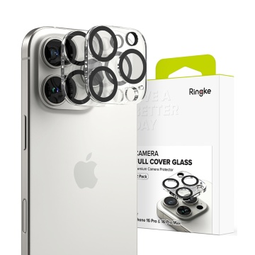 [Pachet 2x] Folie sticla camera iPhone 16 Pro Max Ringke Camera Protector - Transparent - Img 3
