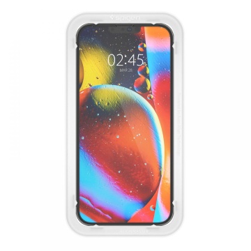 [Pachet 2x] Folie sticla iPhone 14 Pro Spigen Glas.tR Align Master, Negru - Img 6
