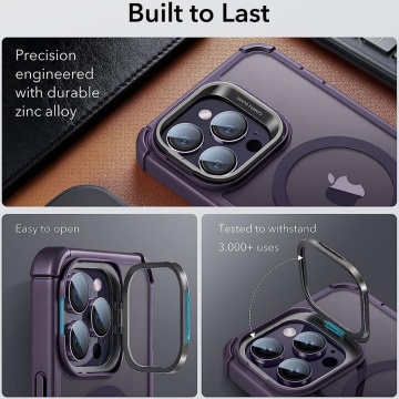 [Pachet 360°] Husa + folie iPhone 14 Pro Max ESR Shock Armor Kickstand HaloLock - Violet - Img 7