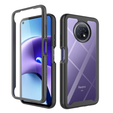 Pachet 360° Husa + folie Xiaomi Redmi Note 9T 5G Techsuit Defense - Negru - Img 1
