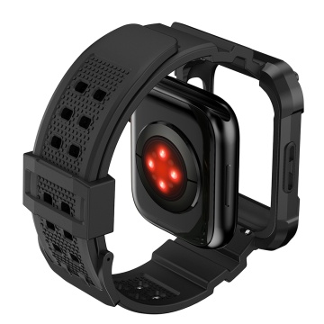 [Pachet] Husa + curea Apple Watch 7 / 8 / 9 (45mm) Lito Metal RuggedArmor, LS002 - Negru - Img 3