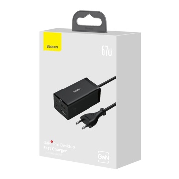 Statie de incarcare Baseus GaN5 Pro (CCGP110201) - HDMI 4K, 2xType-C, USB, 67W, 1.5m, cablu tip C, 100W, 40Gbps, 1m - Negr - Img 6
