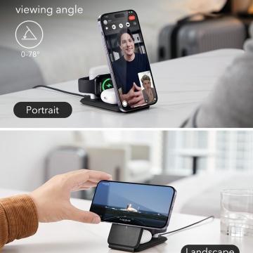 Statie incarcare 3in1 Apple MFi Watch, AirPods, iPhone wireless ESR, Alb - Img 4