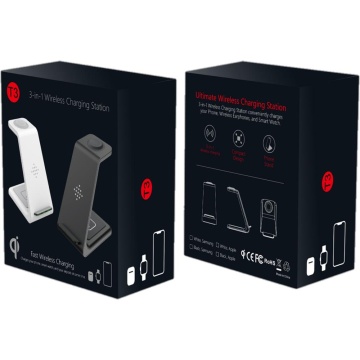 Statie incarcare wireless Phone / AirPods /Galaxy Watch, cablu Type C (10W) Techsuit T3, Negru - Img 8