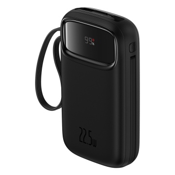 Acumulator Extern 2x Lightning, 3x Type-C, 2x USB, 22.5W, 10000mAh + Cablu Type-C, 30cm - Baseus Qpow Pro+ (P10055003113-00) - Black - Img 4
