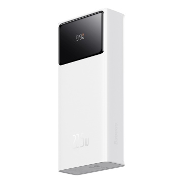 Acumulator Extern 2x USB, Type-C, Micro-USB, 22.5W, 30000mAh + Cablu Type-C, 3A, 30cm - Baseus Star-Lord (PPXJ080102) - White - Img 5