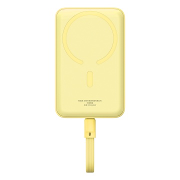 Acumulator Extern MagSafe, USB-C, Lightning, 30W, 10000mAh - Baseus Magnetic Mini (P1002210BY23-00) - Yellow - Img 2