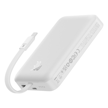 Acumulator Extern MagSafe, USB-C, Lightning, 30W, 10000mAh - Baseus Magnetic Mini (P1002210B223-00) - White - Img 5