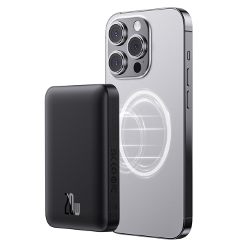 Acumulator Extern Type-C, Incarcare Wireless, 20W, 10000mAh + Cablu Type-C, 30cm - Baseus Mini Air (P10059001113-00) - Black - Img 6