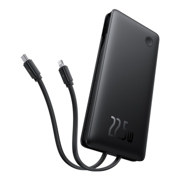 Acumulator Extern USB, Type-C, Cablu Dual USB-C, Lightning, 22.5W, 10000mAh - Baseus Airpow Air Lite (P10067501123-00) - Black - Img 2