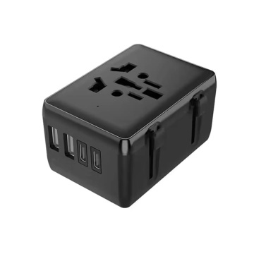 Adaptor priza EU la US, UK, AUS, PD45W, Techsuit, HHT203A - Negru - Img 1