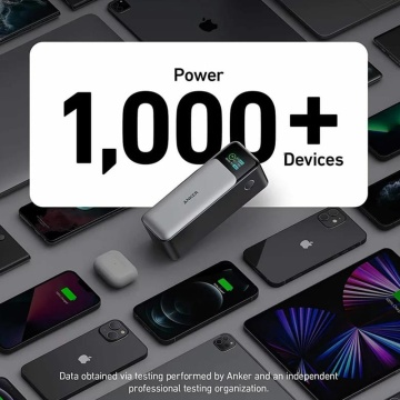 Baterie Externa Anker -(737) - 24000mAh, 140W, GaN Prime, Afișaj digital inteligent, 2x USB-C, USB-A, PowerDelivery 3.1 - Negru/Gri - Img 2