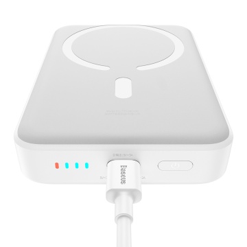 Baterie Externa USB-C, MagSafe, 10000mAh, 30W - Baseus Mini (PPCX110202) - White - Img 3