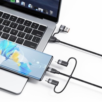 Cablu 6in1 Apple, Micro-USB, tip C PD100W Usams U85, mov, US-SJ645 - Img 4