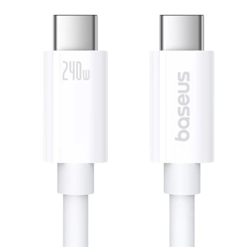 Cablu de date Baseus (P10365200211-02) - pentru Realme GT Neo 5, Type-C la Type-C, 240W, 1m - Alb - Img 2