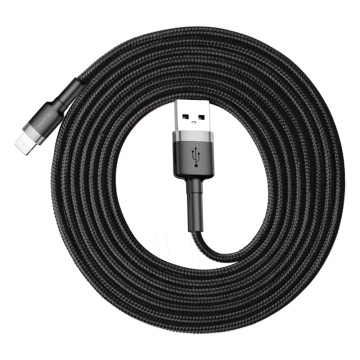 Cablu de date Lightning Baseus, 1.5A, 2m, negru-gri, CALKLF-CG1 - Img 5