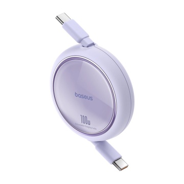 Cablu de date Super Fast Charging PD100W Baseus Free2Draw Mini - Violet - Img 5