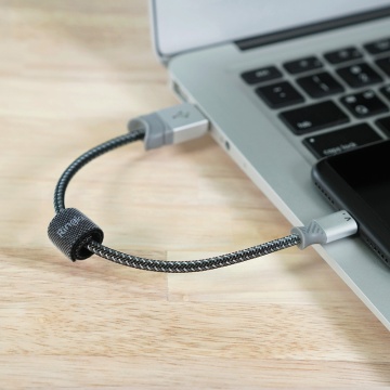 Cablu de date USB la Ligntning 20cm, Ringke Smart Fish, Gri - Img 2