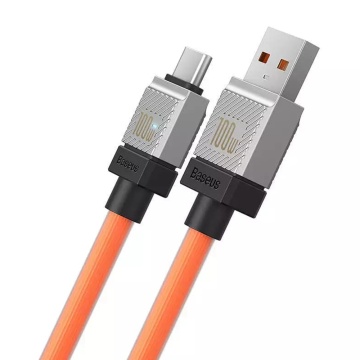 Cablu Super Fast Charging USB-C PD100W Baseus, 2m, CAKW000707- Portocaliu - Img 3