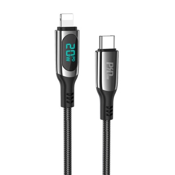Cablu USB-C la iPhone 20W cu Display LED Hoco S51, 1.2m, negru - Img 3