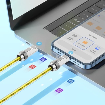 Cablu USB-C la iPhone Fast Charging 20W Hoco U113, 1m, Auriu - Img 5