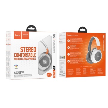 Casti Hoco fără fir Adventure (W43) - Bluetooth V5.2, mufă de 3,5 mm, card TF - alb - Img 2