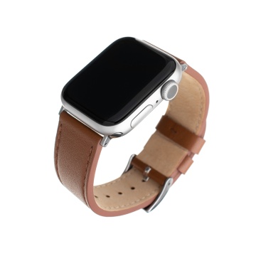 Curea pentru Apple Watch 1/2/3/4/5/6/7/8/9/10/SE/SE 2/Ultra/Ultra 2 (42/44/45/46/49mm) - Fixed Leather Strap - Brown - Img 1