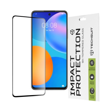 Folie pentru Huawei P Smart 2021- Techsuit 111D Full Cover / Full Glue Glass / 3D Curved Screen - Black - Img 1