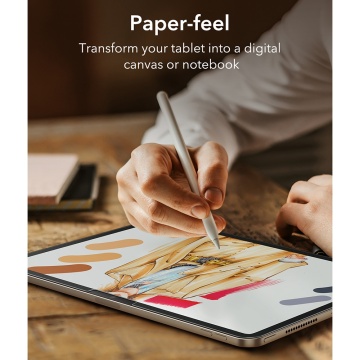 Folie pentru iPad Pro 13 (2024) (set 2) - ESR Paper-Feel - Matte Clear - Img 3