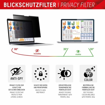 Folie premium MacBook Pro 13" 2020 Displex Laptop Privacy Safe - Negru - Img 2