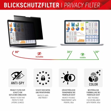 Folie premium MacBook Pro 16" 2022 Displex Laptop Privacy Safe- Negru - Img 7