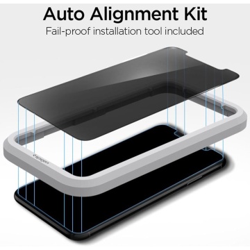 Folie Sticla iPhone XR Spigen Glas.tR Align Master Privacy - Black - Img 3