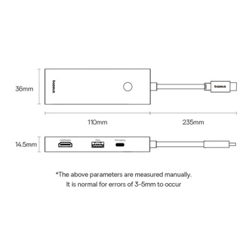 Hub Type-C la HDMI, VGA, 4xUSB, Type-C Baseus, B00052803811-01 - Gri - Img 2