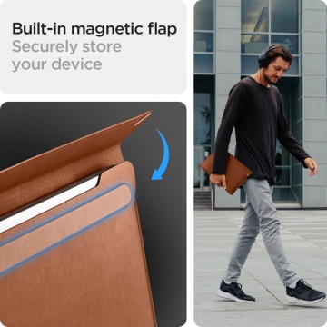 Husa 360 pentru laptop 15-16" Spigen Valentinus Sleeve - Maro - Img 6