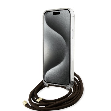Husa Guess Crossbody Cord 4G Print iPhone 15 Pro GUHCP15LHC4SEW -Maro - Img 2