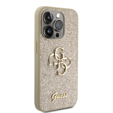 Husa Guess Glitter Script Big 4G iPhone 15 Pro cu sclipici GUHCP15LHG4SGD - Auriu - Img 6