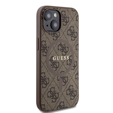 Husa Guess iPhone 14 Plus 4G Collection Leather MagSafe, GUHMP15MG4GFRW - Maro - Img 4
