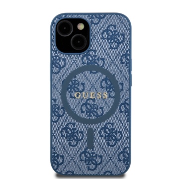 Husa Guess iPhone 15 Plus 4G Collection Leather MagSafe, GUHMP15MG4GFRB -Albastru - Img 3