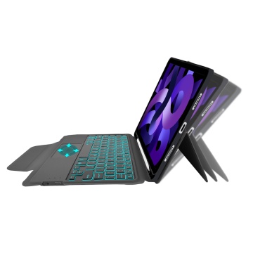 Husa iPad Air 4 (2020)/Air 5 (2022)/Air 11 (2024) -Techsuit - KeyTab Pro (cu tastatură fără fir RGB/suport stilou) - Negru (Copy 8) - Img 5
