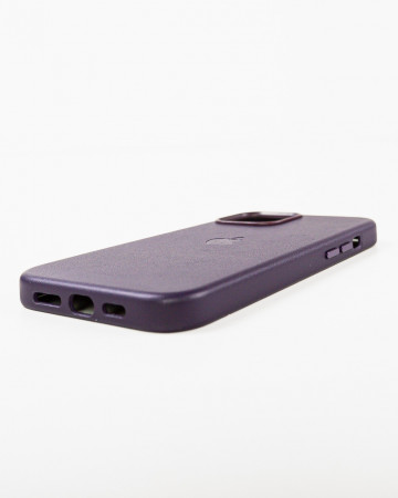 Husa Iphone 12 Pro Max din piele naturala Mov MagSafe - Img 2