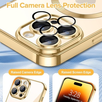 Husa Iphone 14 Pro Max Techsuit - Luxury Crystal MagSafe, Auriu - Img 5