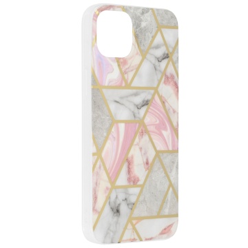 Husa Iphone 14 Pro Techsuit - Marble Series, Pink Hex - Img 2