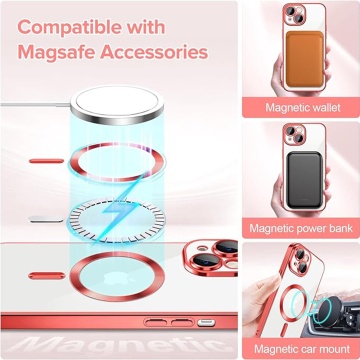 Husa Iphone 14 Techsuit - Luxury Crystal MagSafe, Rosu - Img 5
