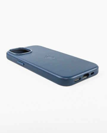 Husa Iphone 15 din piele naturala Albastra MagSafe - Img 4